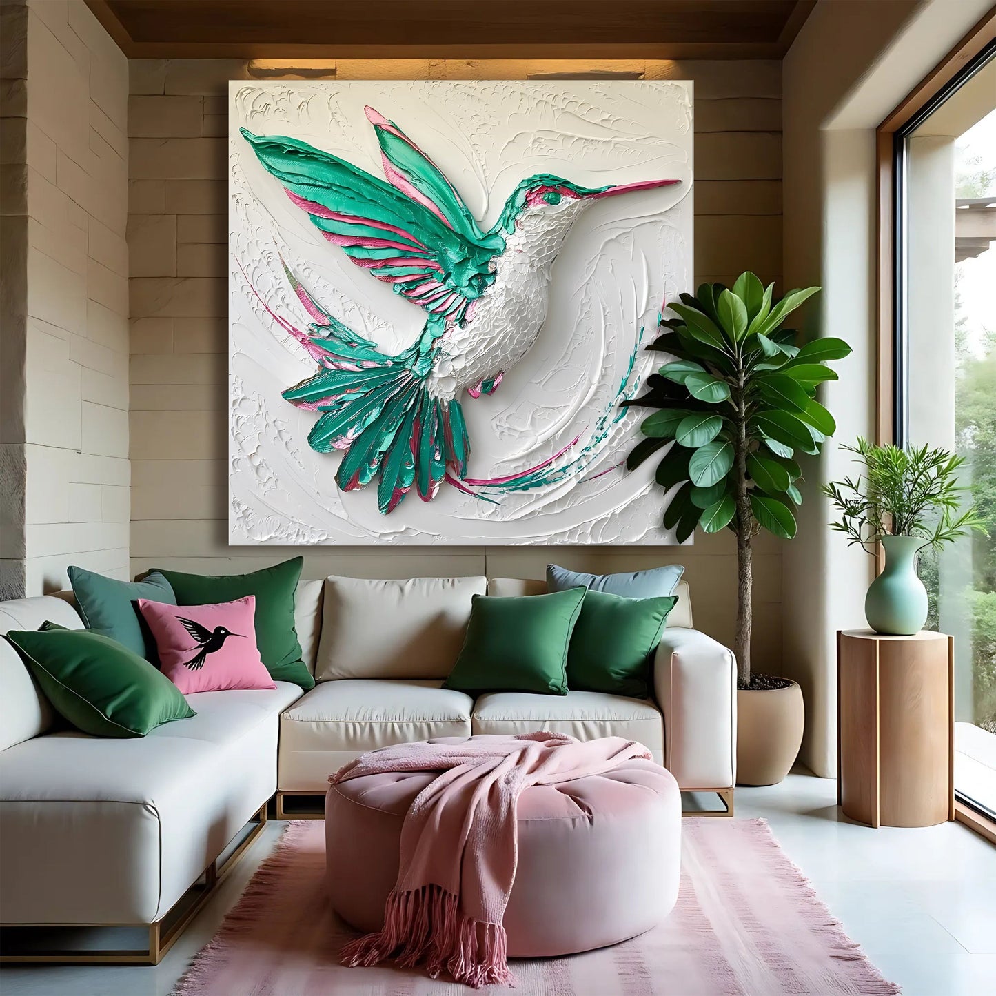 Sculpted Hummingbird Composition Wall Art