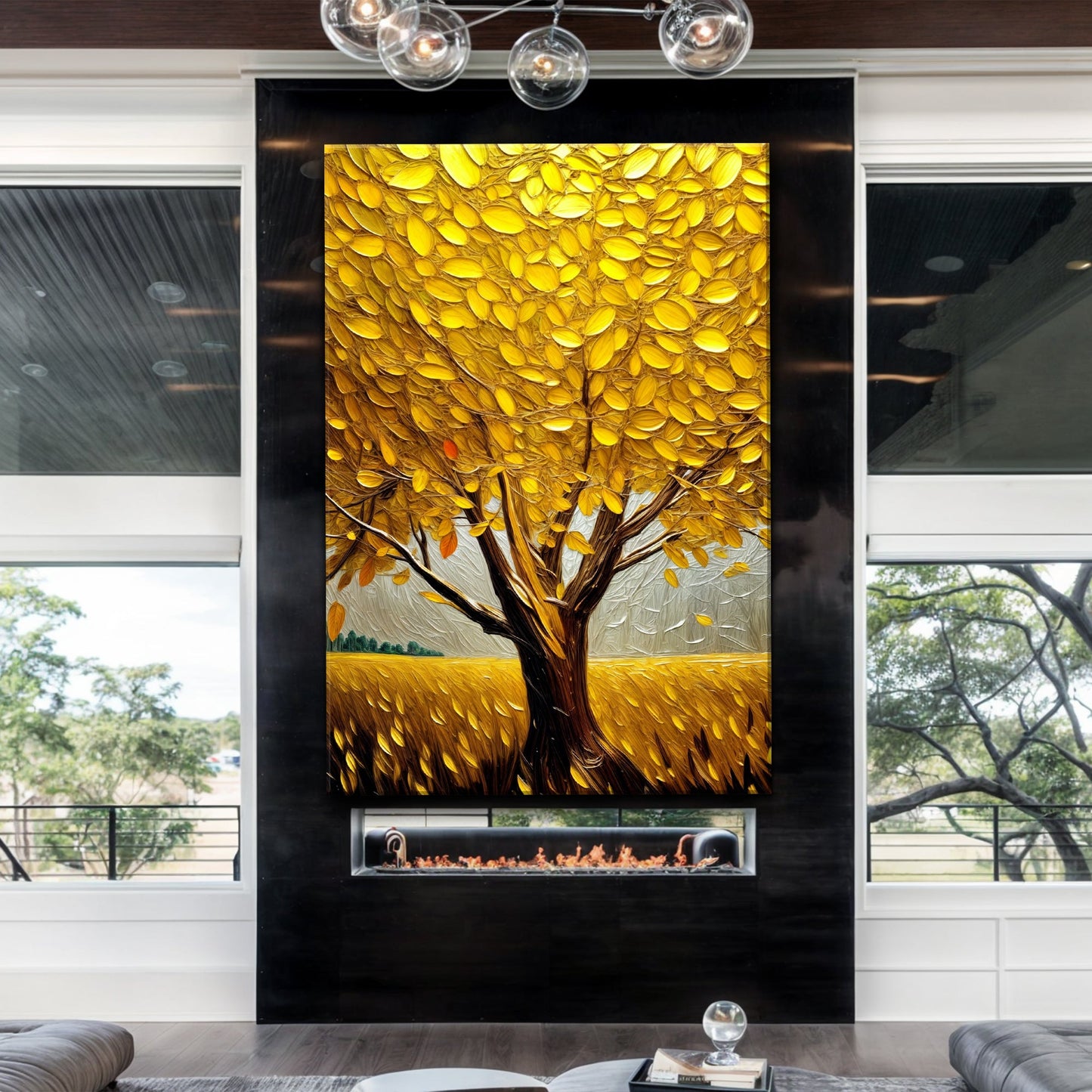 Golden Tree Breeze Study Wall Art
