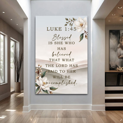 She Who Believed — Luke 1:45 Wall Art