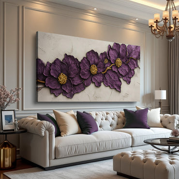 Violet Blossom Sculpture Wall Art
