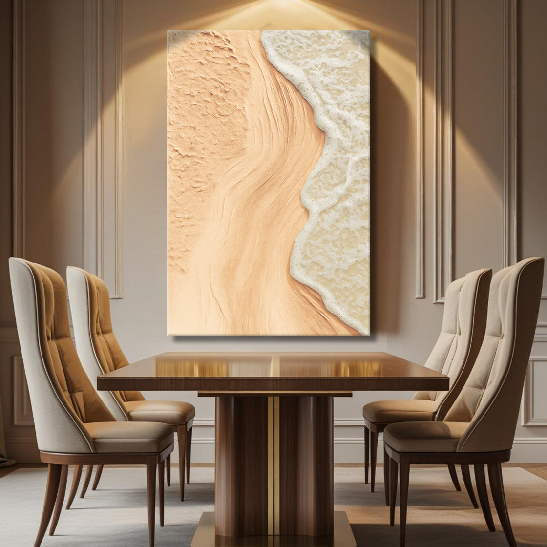 Coastal Beach in Beige Tones Wall Art