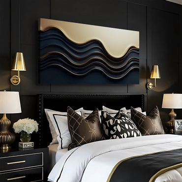 Gold on Black Composition III Wall Art