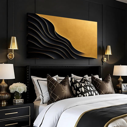Abstract Noir & Gold XI Wall Art