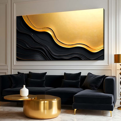 Gold on Black Composition V Wall Art