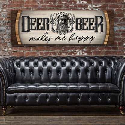 Cabin Happiness: Deer & Beer Hunting Sign II