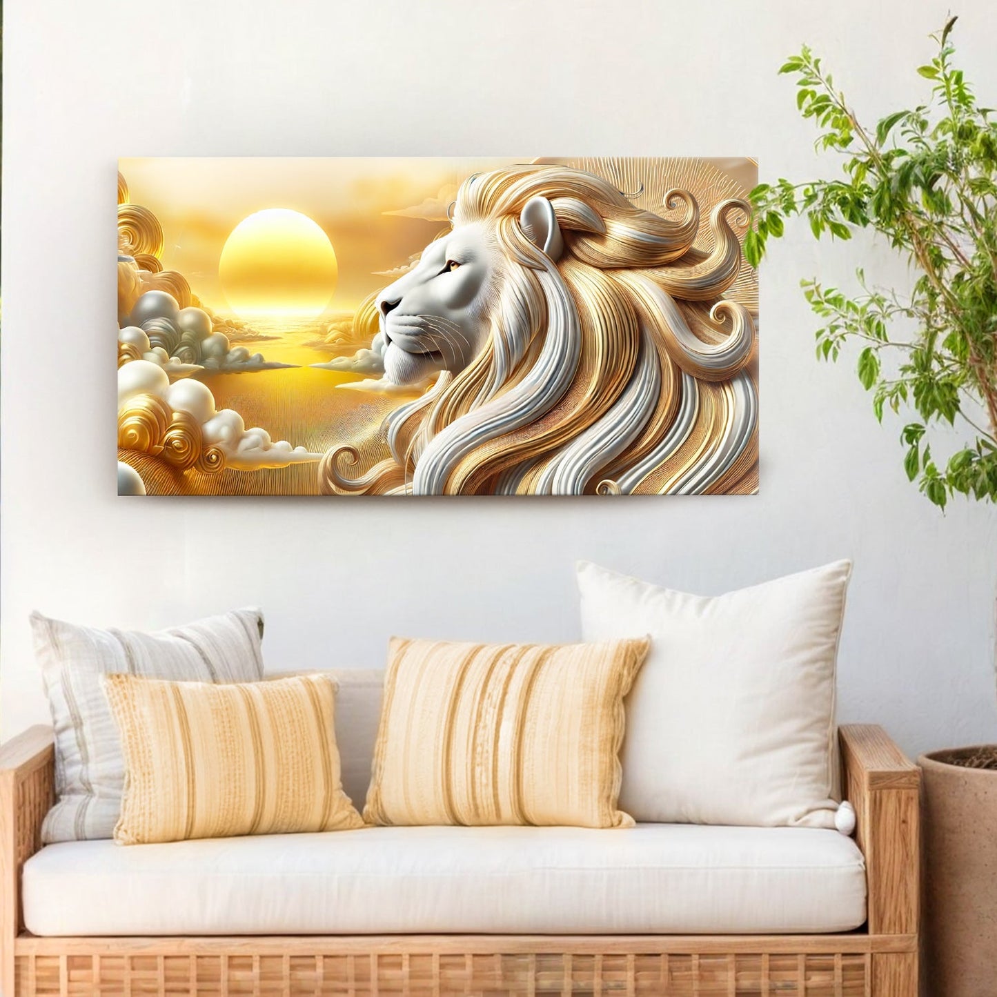 3D Noble Lion Wall Panel V Art