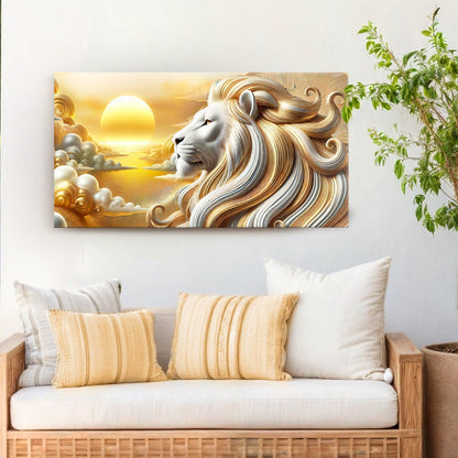 3D Noble Lion Wall Panel V Art
