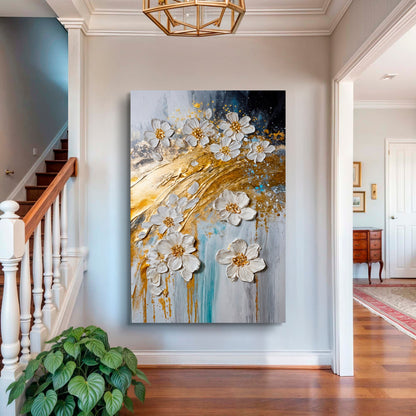 Gilded Floral Abstraction Wall Art