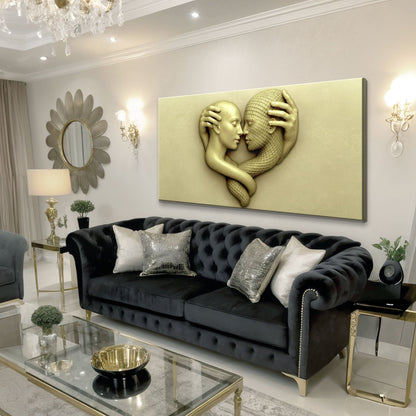 Abstract Lovers: A Study in Devotion Wall Art
