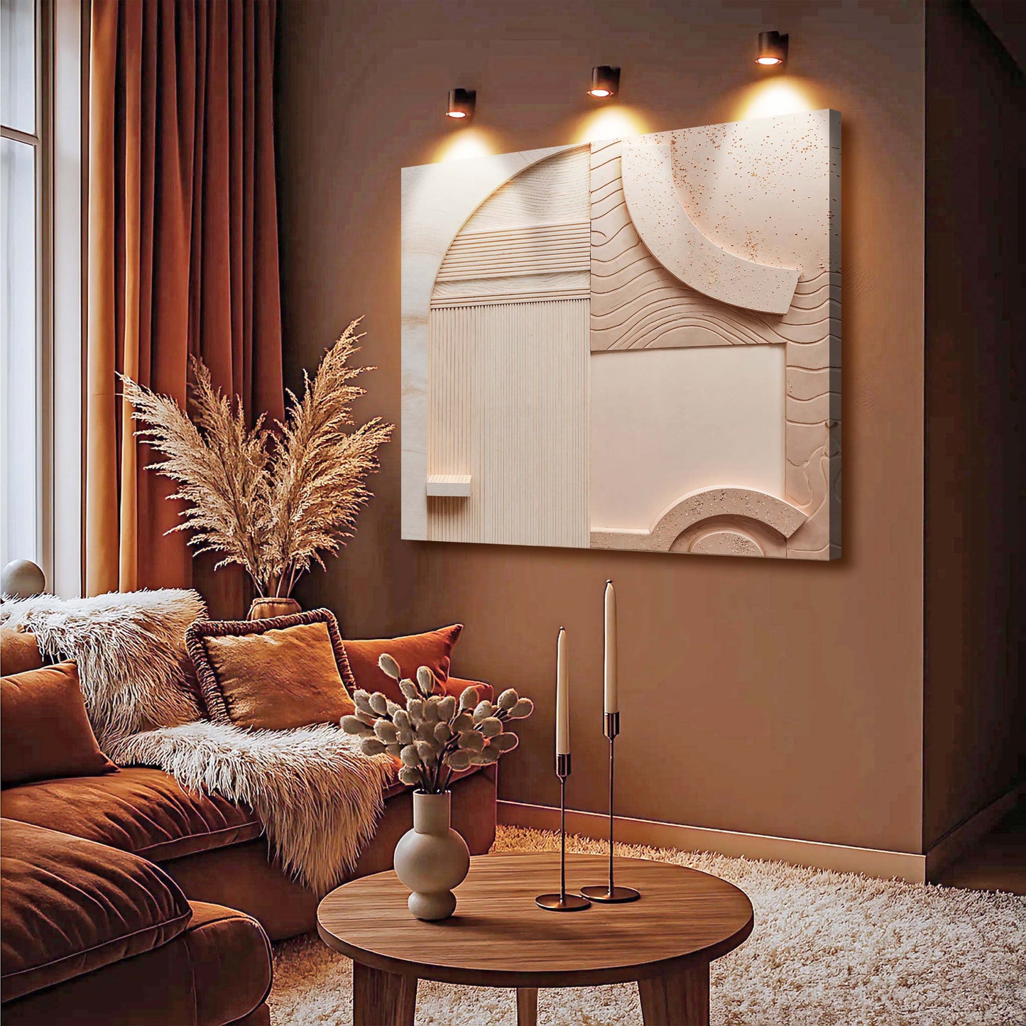 Earthen Peach Minimalist Wall Art