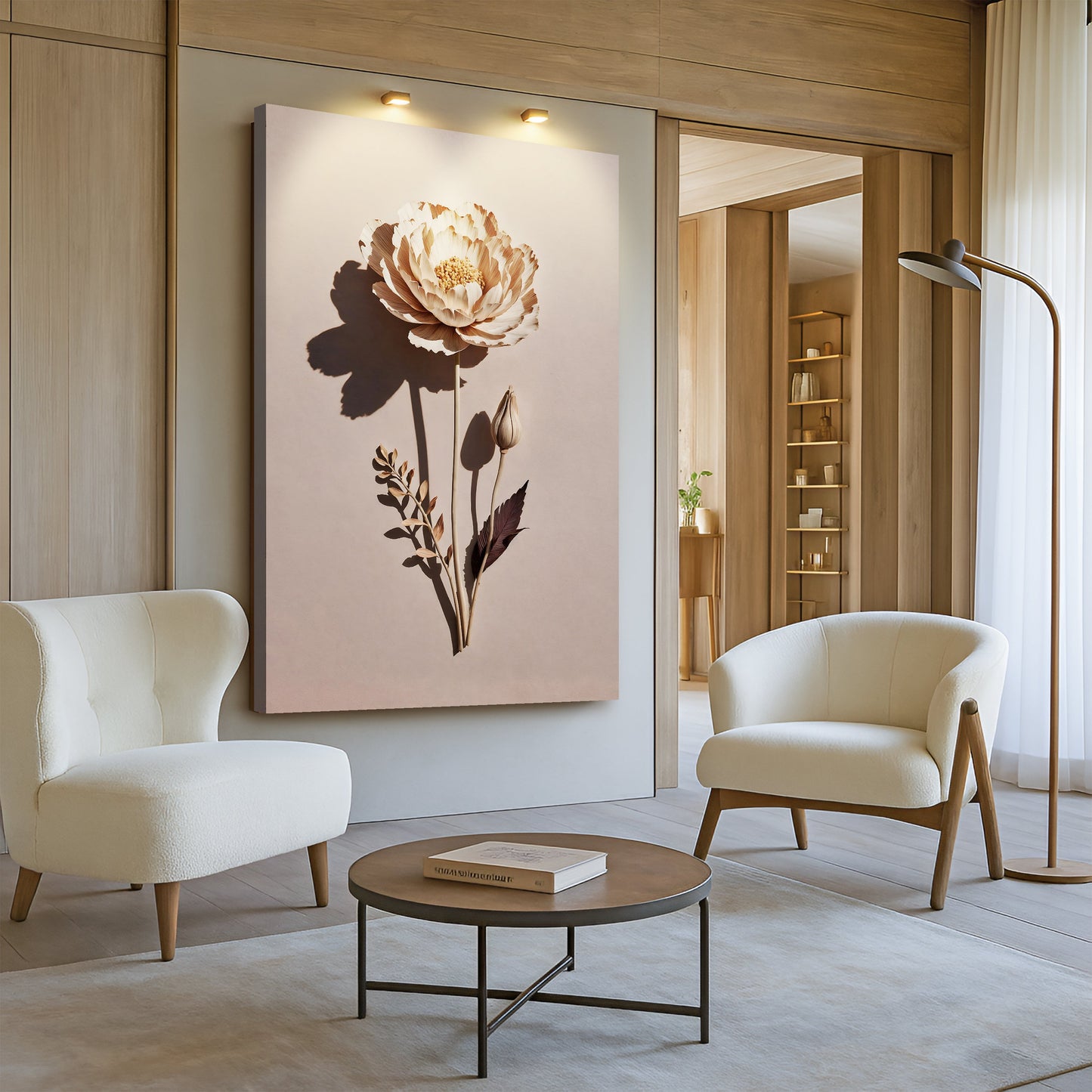 Solitary Flower Outline Wall Art