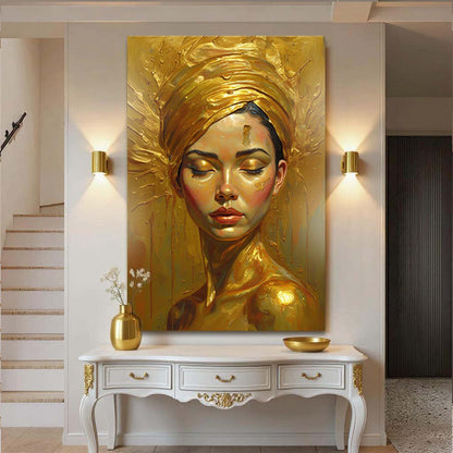 Golden Feminine Calm Wall Art
