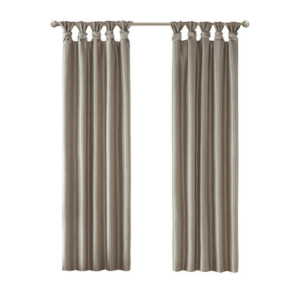 Twist Tab Total Blackout Window Curtain Panel Pewter 50x84