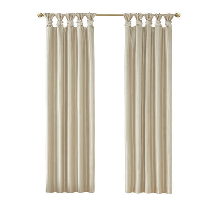 Twist Tab Total Blackout Window Curtain Panel Champagne 50x95"