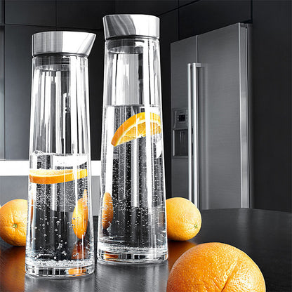 Thick Glass Juice Pitcher with Lid and Leak-Proof Design