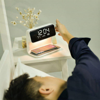 3-in-1 Bedside Lamp Wireless Charging Alarm Clock