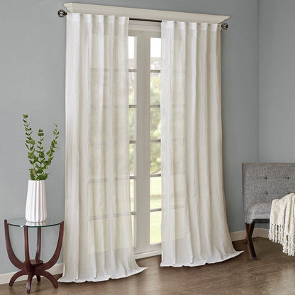 Solid Crushed Curtain Panel Pair (2 Pcs Window Panels)