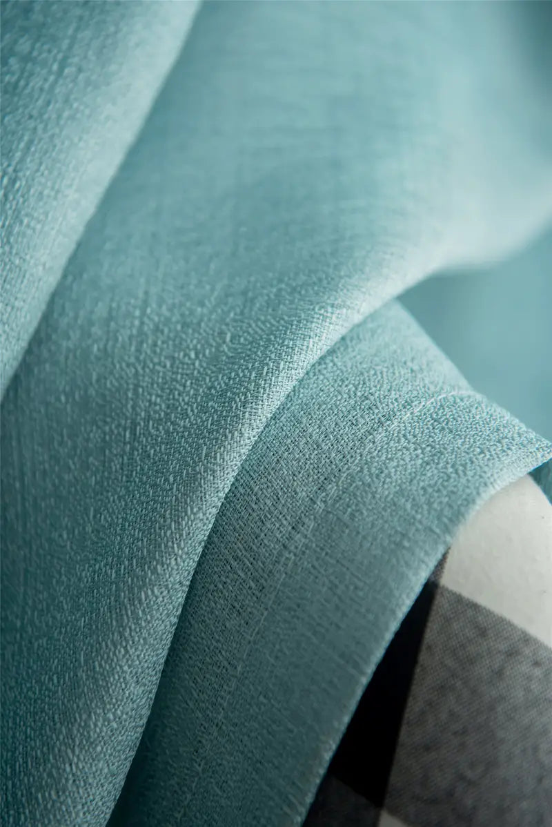 Sea Green Semi-Sheer Blackout Long Curtains for Doors