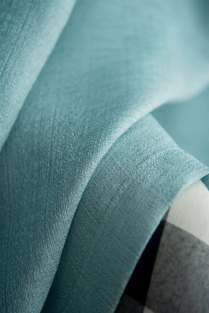 Sea Green Semi-Sheer Blackout Long Curtains for Doors