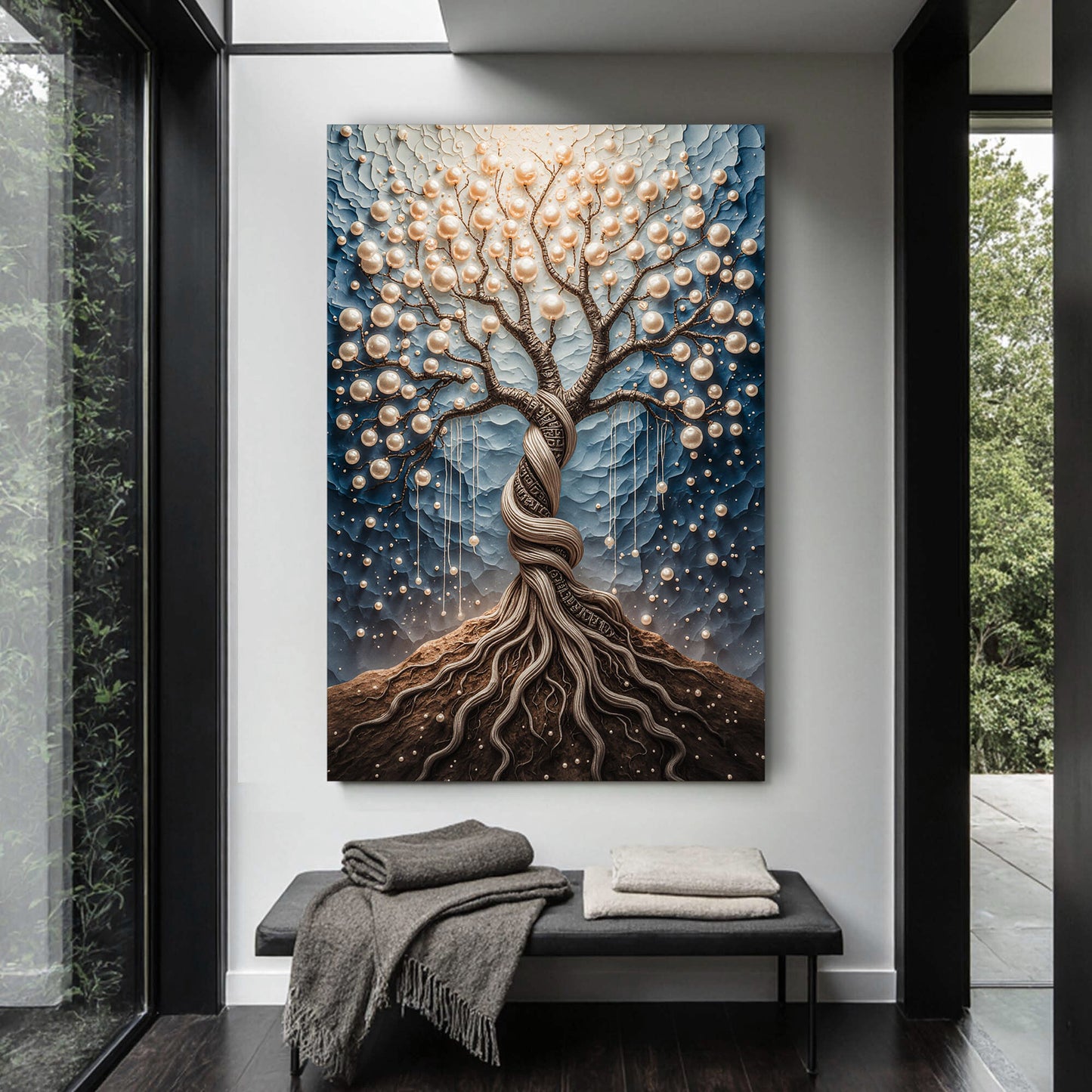 Luminous Pearl Tree Wall Art