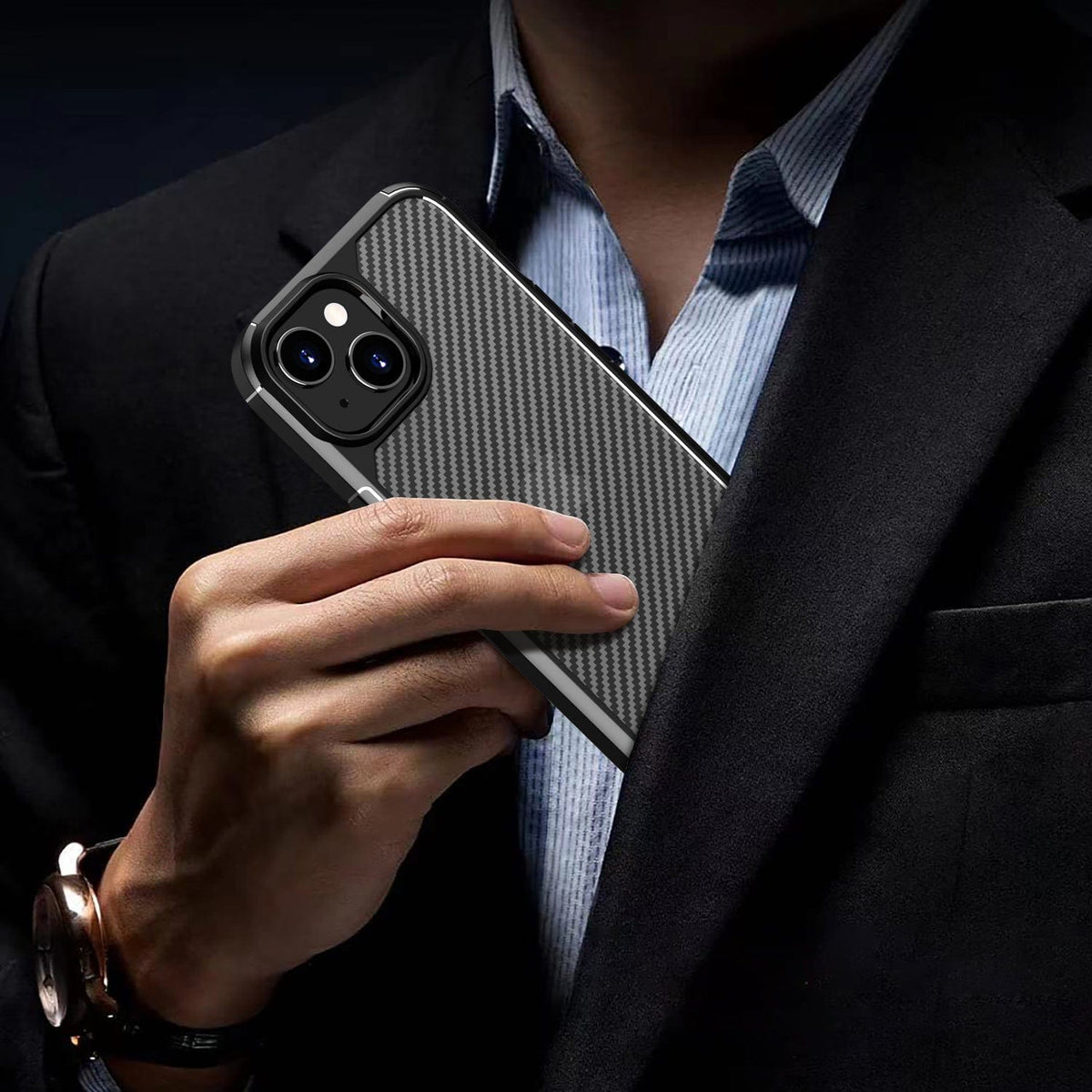 iPhone 15 Plus Carbon-Fiber Case - Rugged Protection | Venture Series