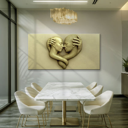 Abstract Lovers: A Study in Devotion Wall Art