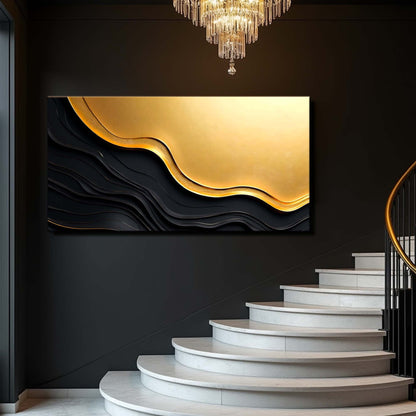 Gold on Black Composition V Wall Art