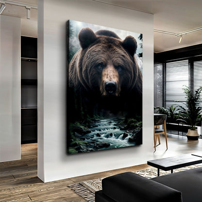 Grizzly Double Exposure Study Wall Art