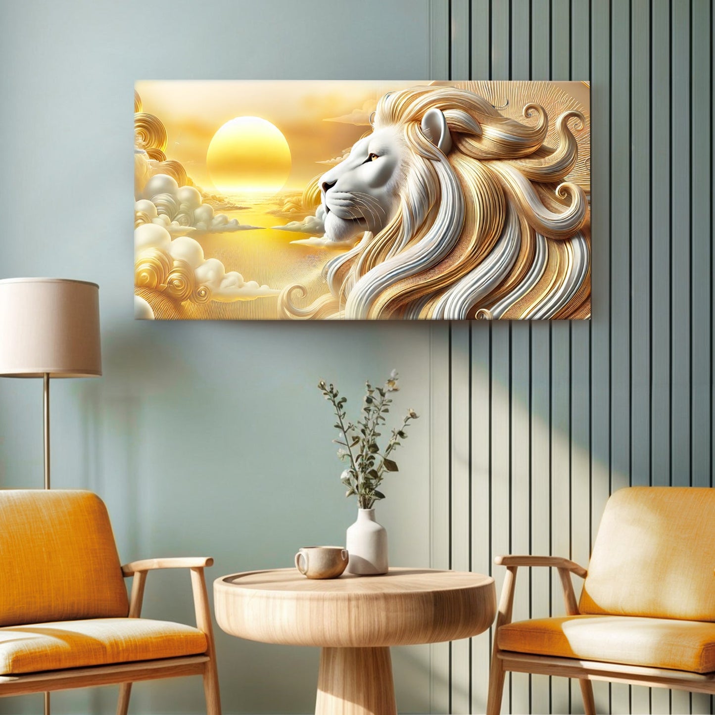 3D Noble Lion Wall Panel V Art