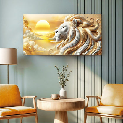 3D Noble Lion Wall Panel V Art