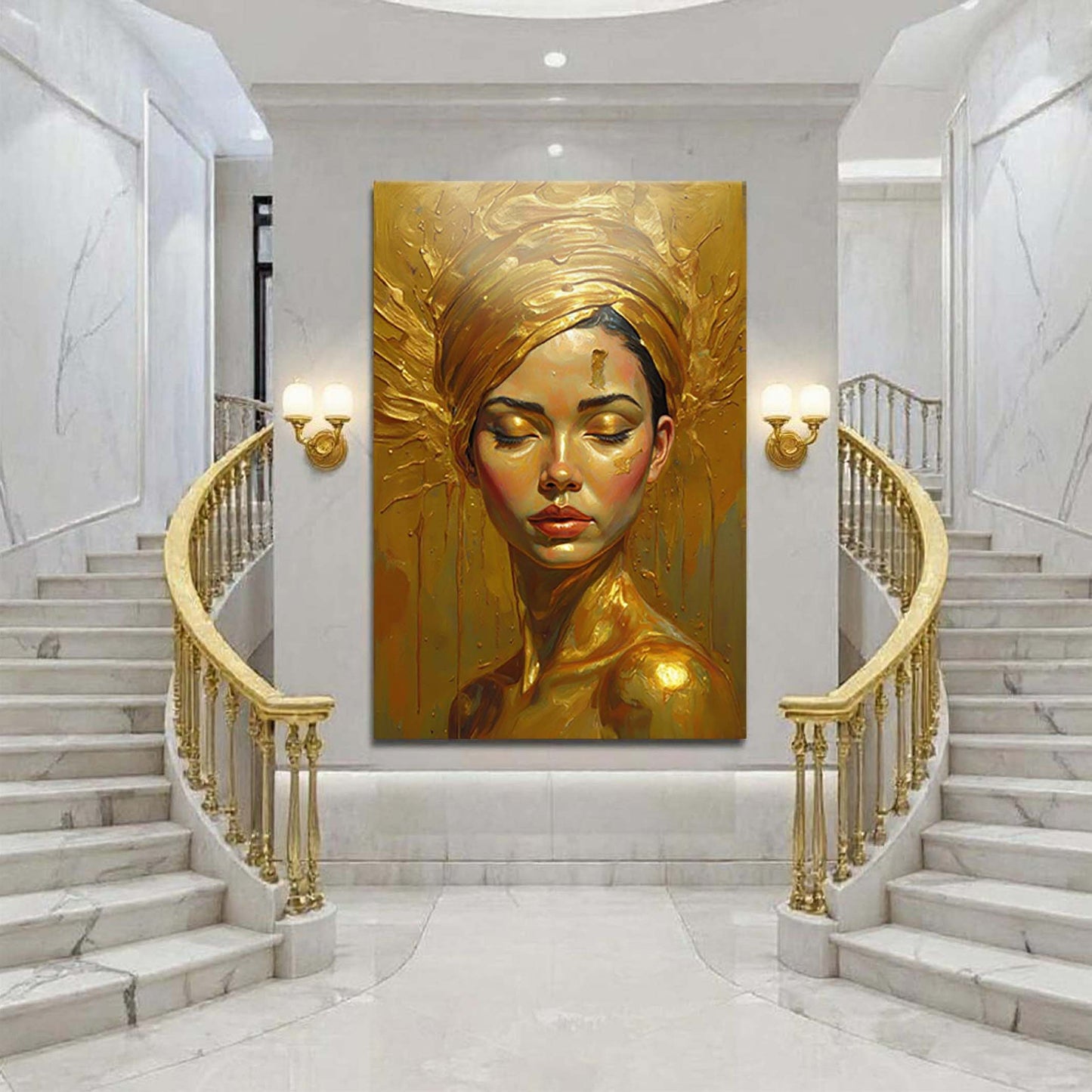 Golden Feminine Calm Wall Art