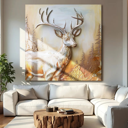 3D Deer Sculpture Panel