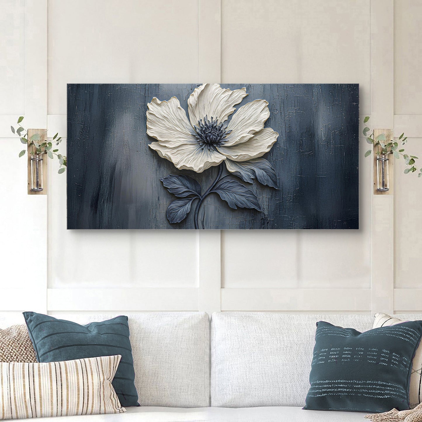 Clay‑Carved Bloomscape Wall Art