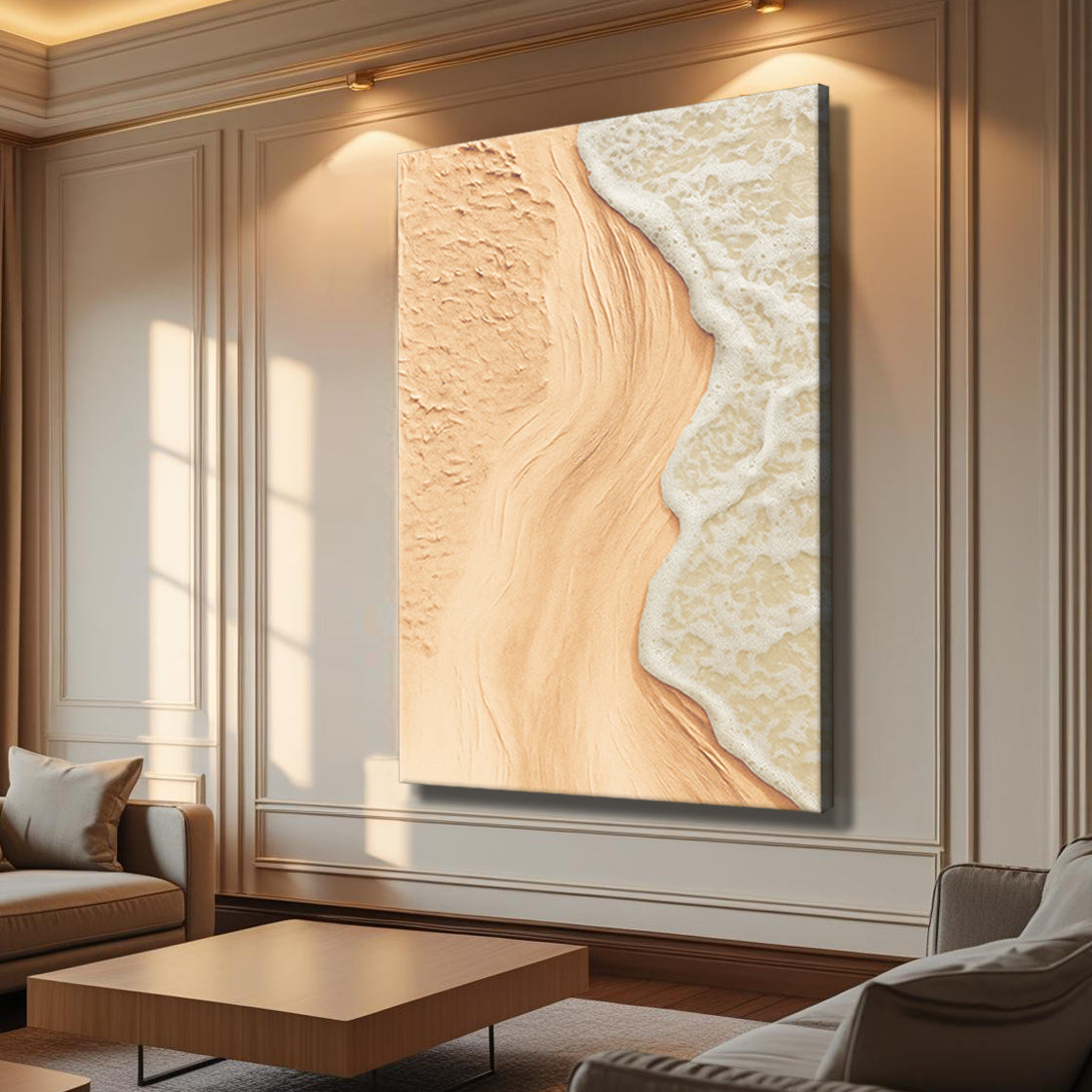 Coastal Beach in Beige Tones Wall Art