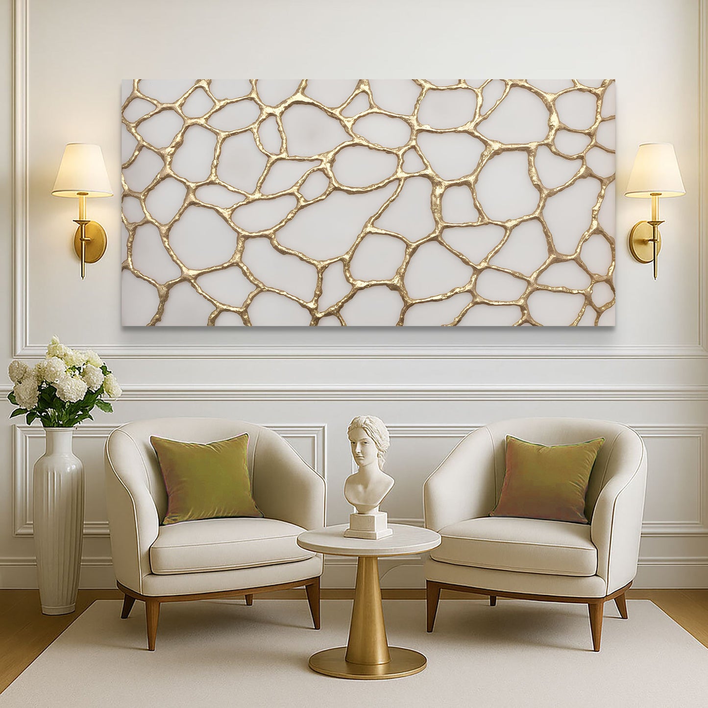 Golden Synapse Composition Wall Art