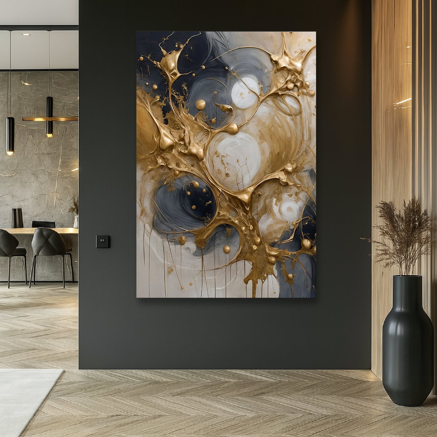 Black & Gold Abstract Splash