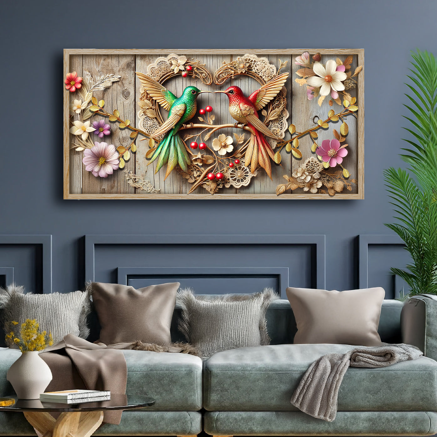 3D Hummingbird Composition VII Wall Art