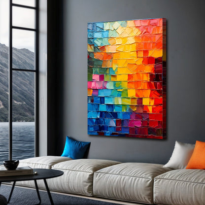 Chromatic Tile Harmony Wall Art