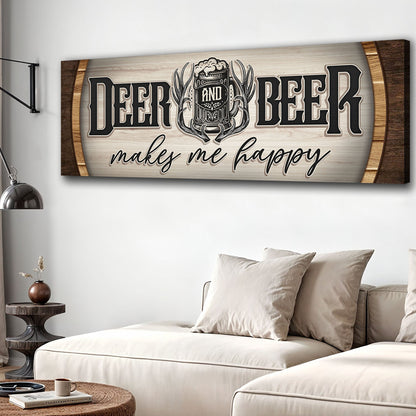 Cabin Happiness: Deer & Beer Hunting Sign II