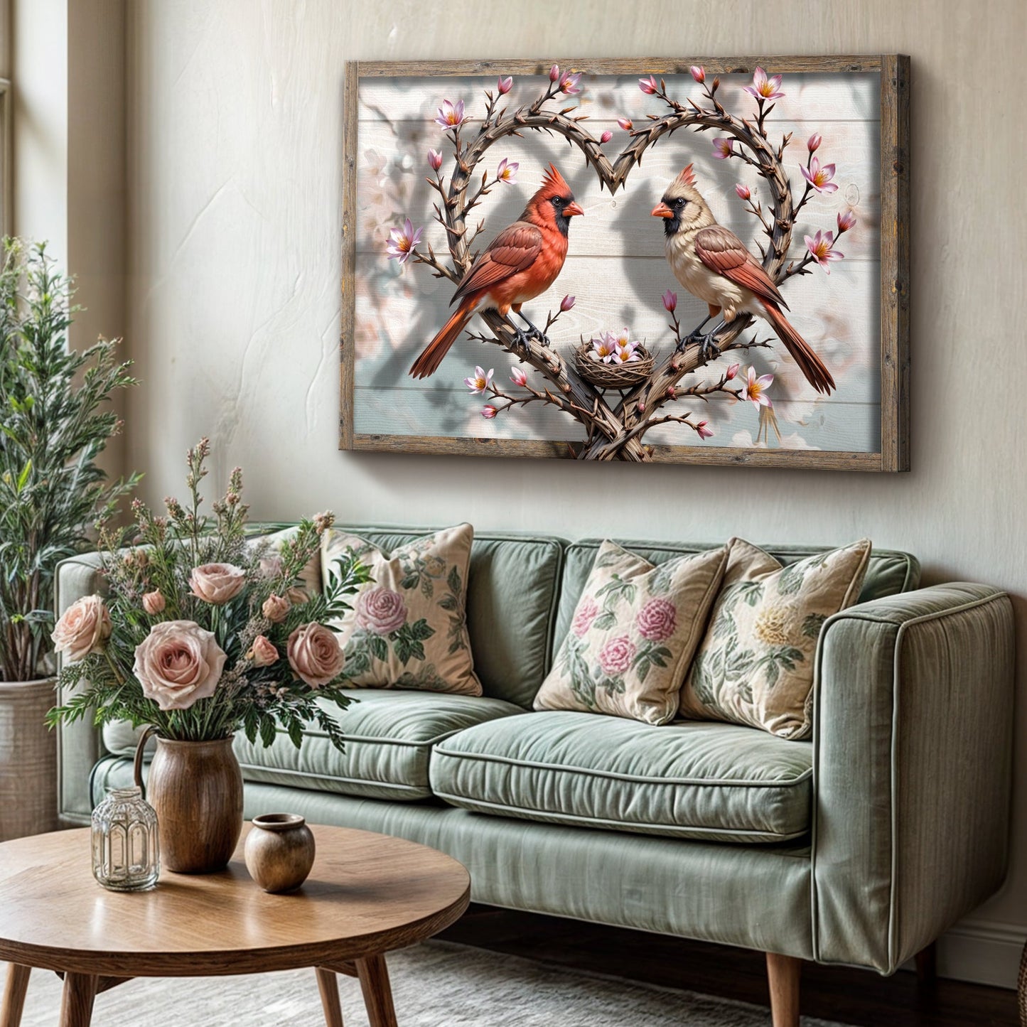 Sculptural Flight of Cardinals V Wall Art