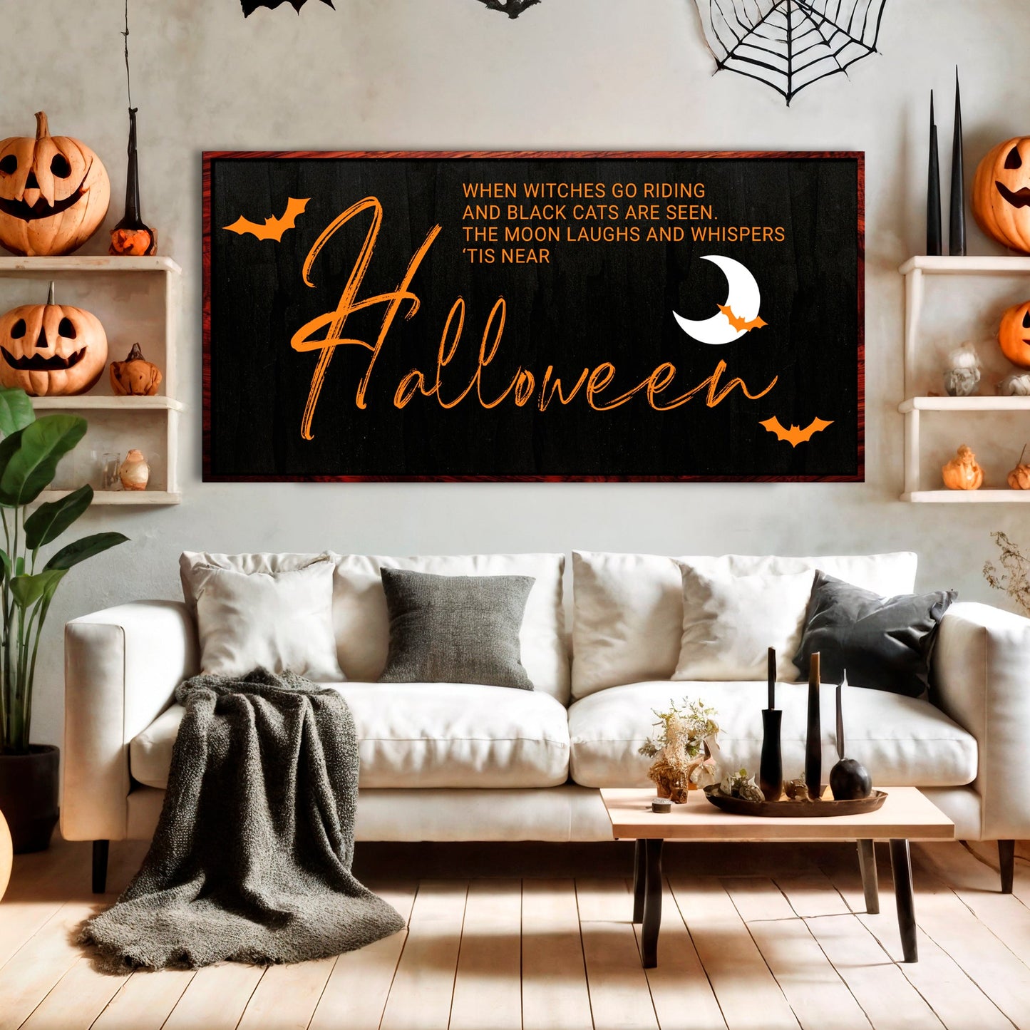 Witches at Twilight — Halloween Sign Wall Art