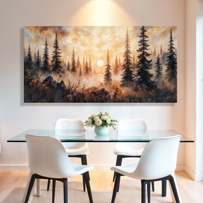 Sunset Over the Forest Wall Art