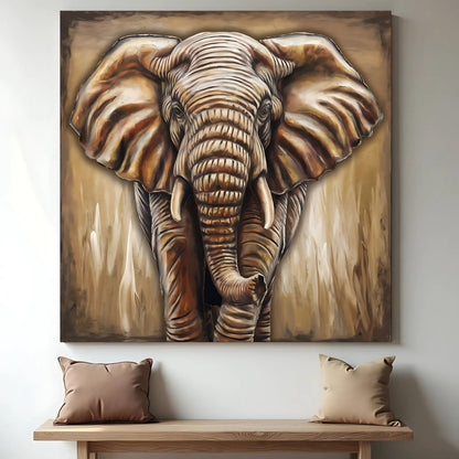 Elephant Silhouette in 3D Wall Art
