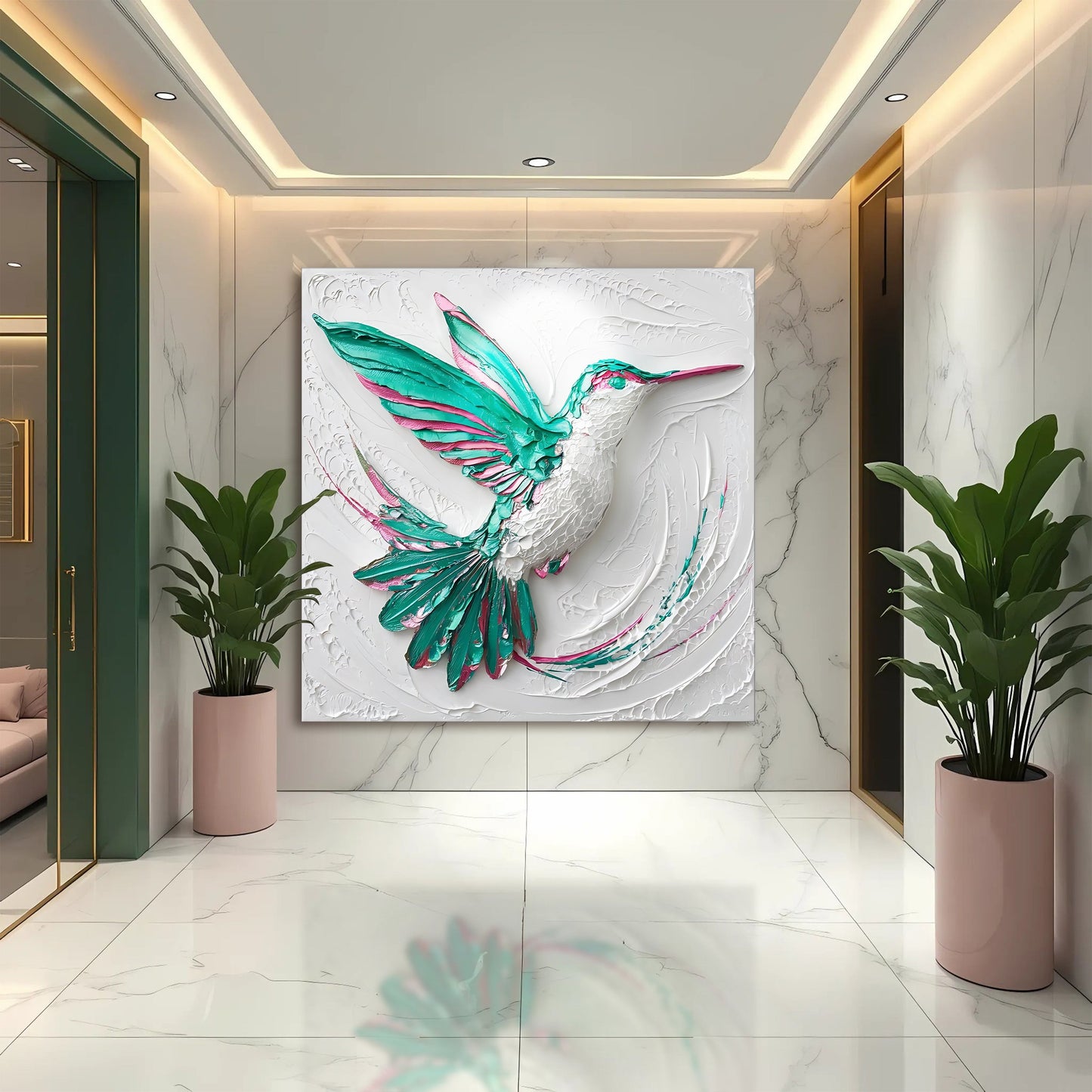 Sculpted Hummingbird Composition Wall Art