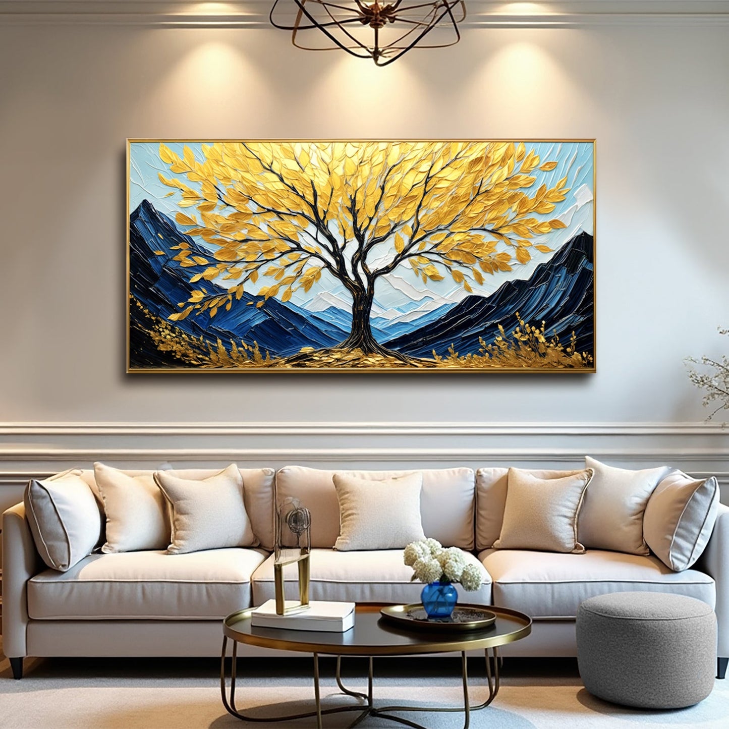 Contemporary Sanctuary in Gold Wall Art