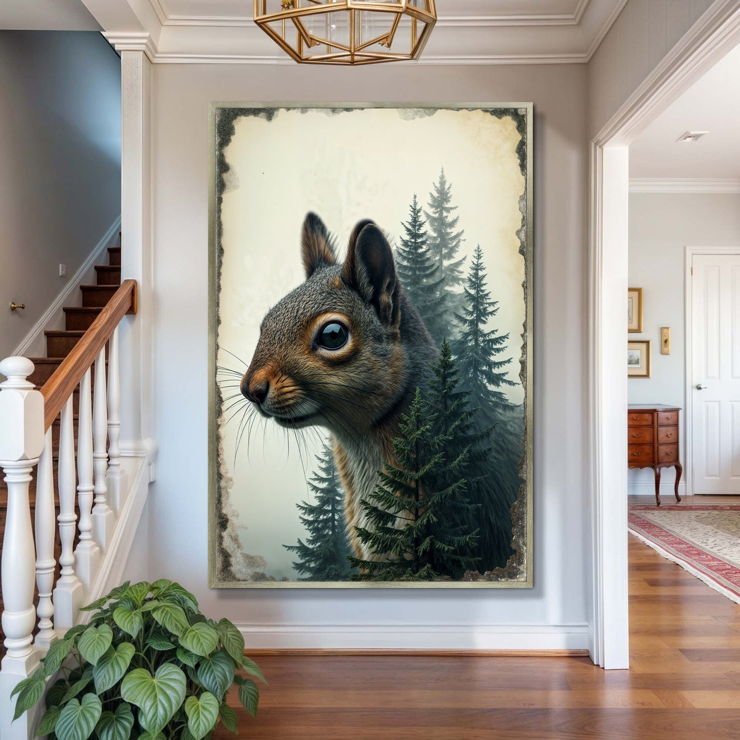 Double Exposure Squirrel Portrait