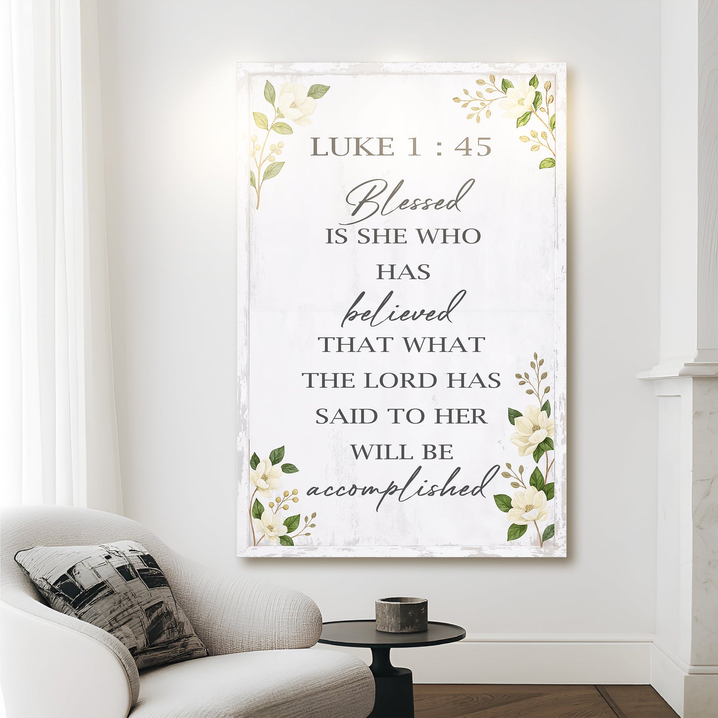 Luke 1:45 — Blessed She Who Believed II Wall Art
