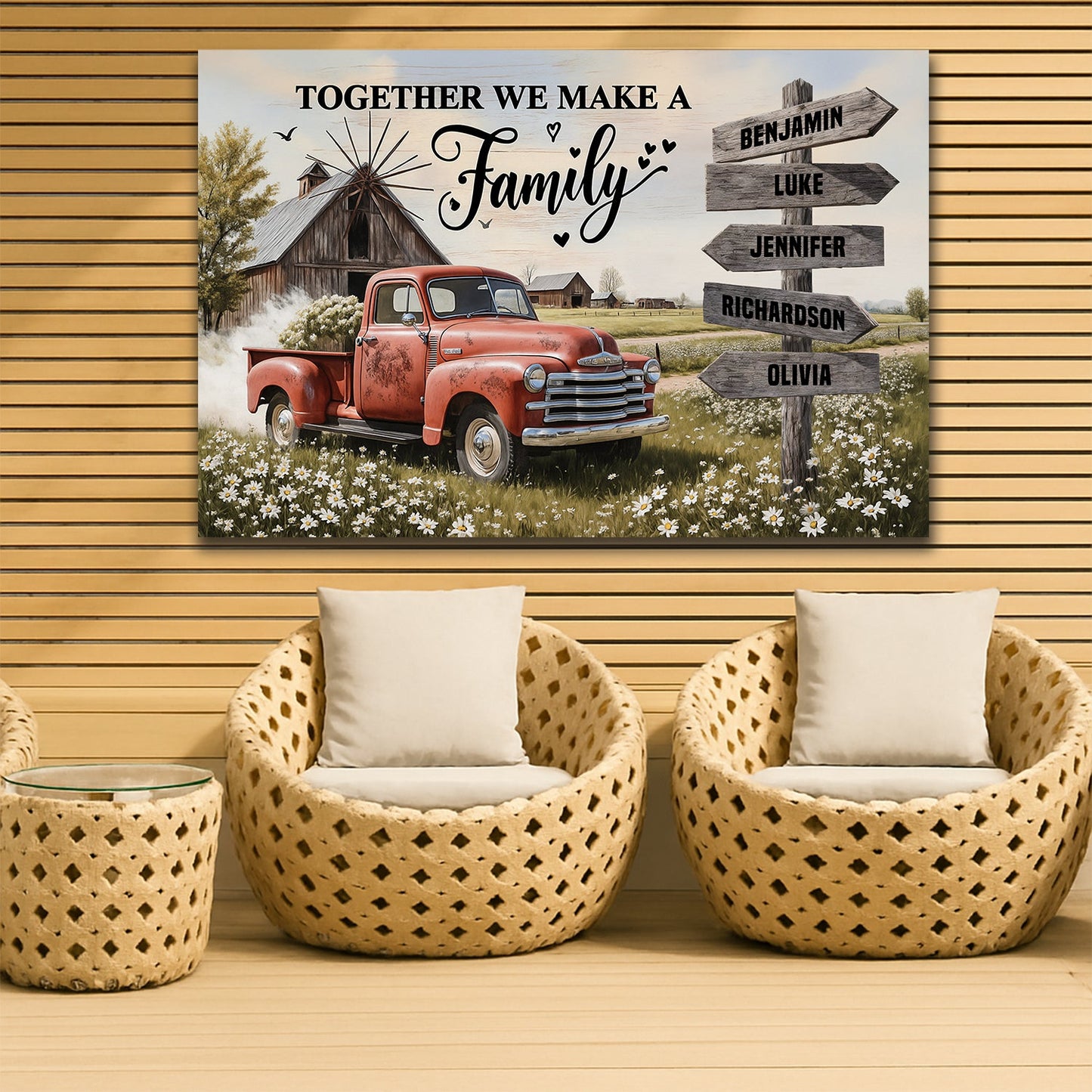 Vintage Farmhouse Truck — Personalized Wall Art