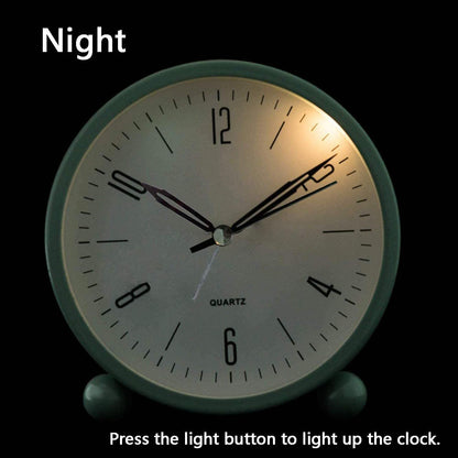 4" Super Silent Non Ticking Analog Alarm Clock with Night Light