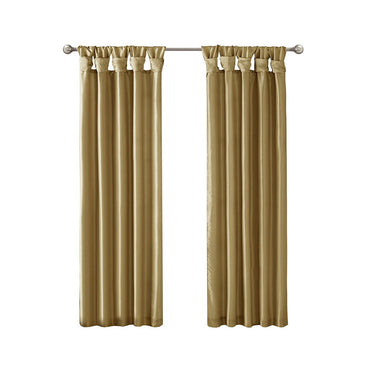 Twist Tab Lined Window Curtain Panel Bronze 50x84